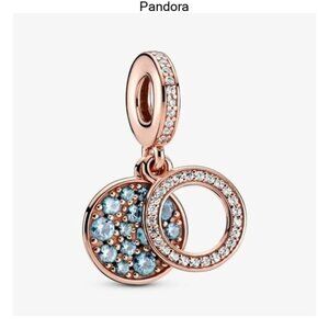 Pandora Sparkling Blue Disc Double Dangle Charm